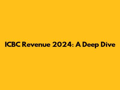 ICBC Revenue 2024: A Deep Dive