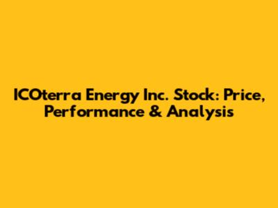 ICOterra Energy Inc. Stock: Price, Performance & Analysis