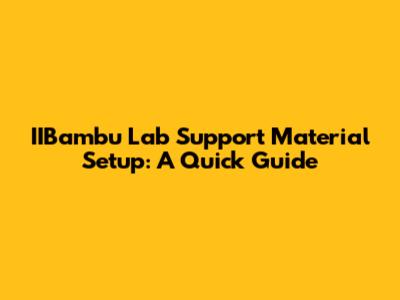 IIBambu Lab Support Material Setup: A Quick Guide