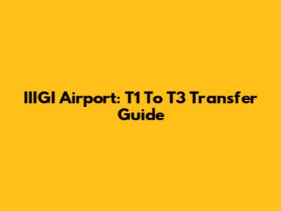 IIIGI Airport: T1 To T3 Transfer Guide