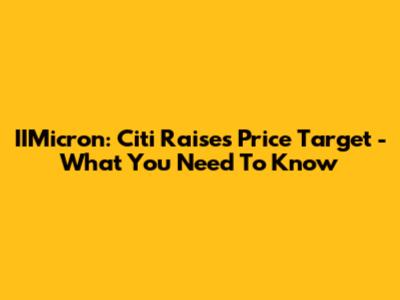 IIMicron: Citi Raises Price Target - What You Need To Know