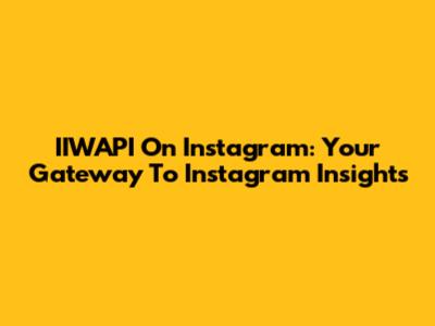 IIWAPI On Instagram: Your Gateway To Instagram Insights