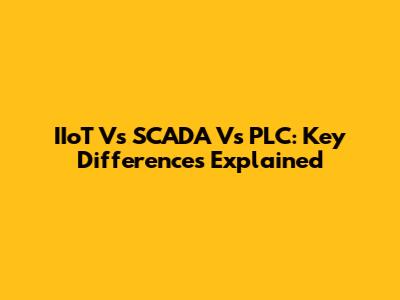 IIoT Vs SCADA Vs PLC: Key Differences Explained