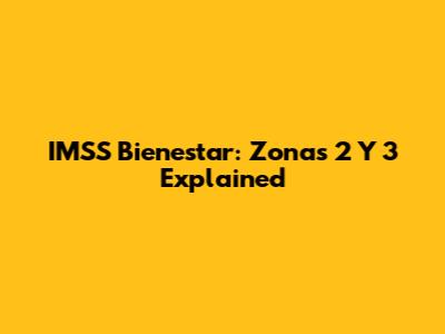 IMSS Bienestar: Zonas 2 Y 3 Explained