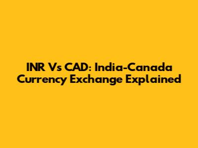 INR Vs CAD: India-Canada Currency Exchange Explained