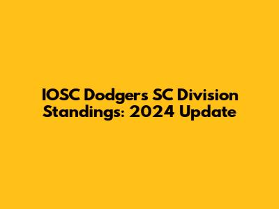 IOSC Dodgers SC Division Standings: 2024 Update