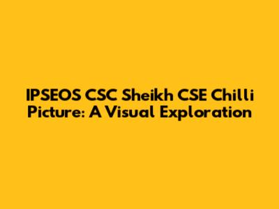 IPSEOS CSC Sheikh CSE Chilli Picture: A Visual Exploration
