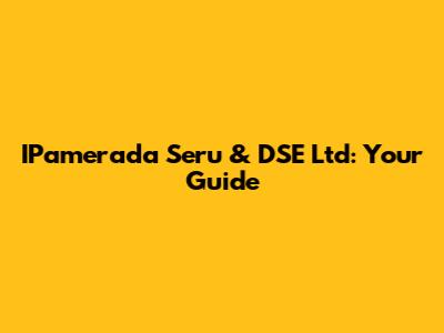 IPamerada Seru & DSE Ltd: Your Guide