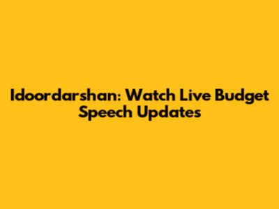Idoordarshan: Watch Live Budget Speech Updates