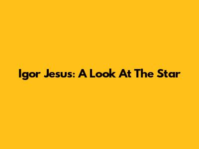 Igor Jesus: A Look At The Star