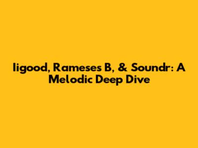 Iigood, Rameses B, & Soundr: A Melodic Deep Dive