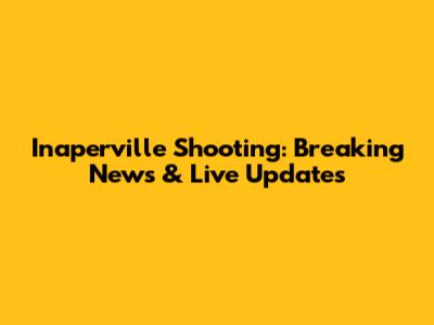 Inaperville Shooting: Breaking News & Live Updates
