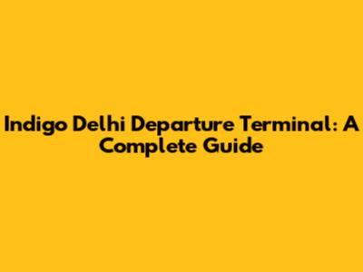 Indigo Delhi Departure Terminal: A Complete Guide