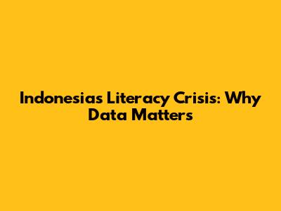 Indonesia's Literacy Crisis: Why Data Matters