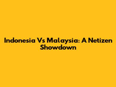 Indonesia Vs Malaysia: A Netizen Showdown
