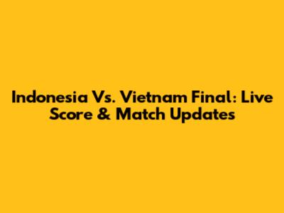 Indonesia Vs. Vietnam Final: Live Score & Match Updates