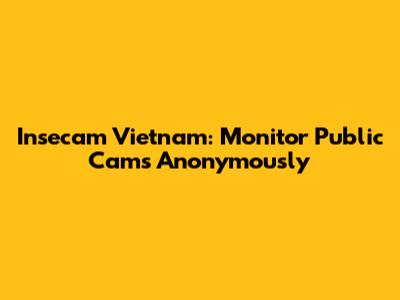 Insecam Vietnam: Monitor Public Cams Anonymously
