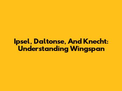 Ipsel, Daltonse, And Knecht: Understanding Wingspan
