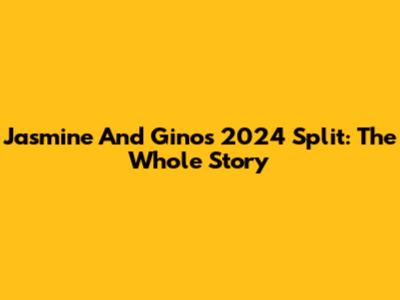 Jasmine And Gino's 2024 Split: The Whole Story