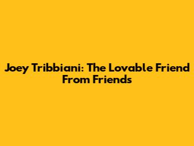 Joey Tribbiani: The Lovable Friend From Friends