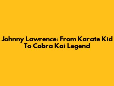 Johnny Lawrence: From Karate Kid To Cobra Kai Legend