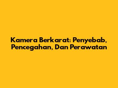 Kamera Berkarat: Penyebab, Pencegahan, Dan Perawatan