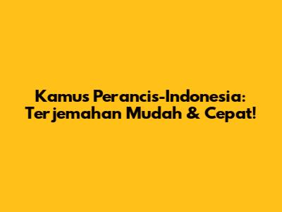 Kamus Perancis-Indonesia: Terjemahan Mudah & Cepat!