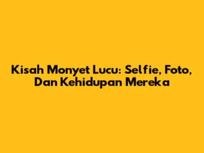 Kisah Monyet Lucu: Selfie, Foto, Dan Kehidupan Mereka