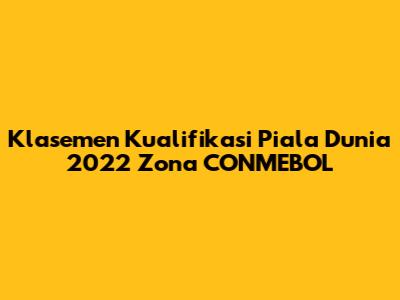 Klasemen Kualifikasi Piala Dunia 2022 Zona CONMEBOL