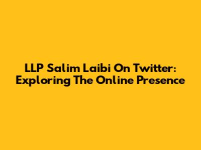 LLP Salim Laibi On Twitter: Exploring The Online Presence