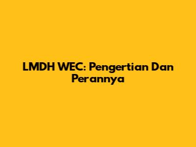 LMDH WEC: Pengertian Dan Perannya