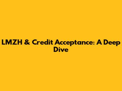 LMZH & Credit Acceptance: A Deep Dive