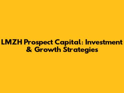 LMZH Prospect Capital: Investment & Growth Strategies