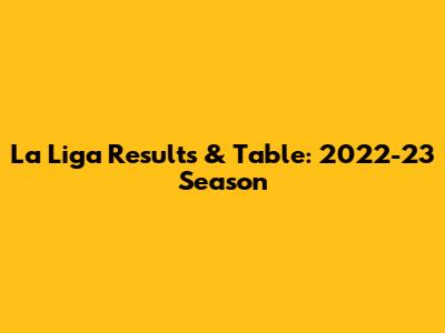La Liga Results & Table: 2022-23 Season