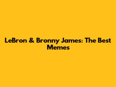 LeBron & Bronny James: The Best Memes