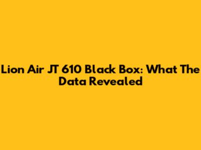 Lion Air JT 610 Black Box: What The Data Revealed