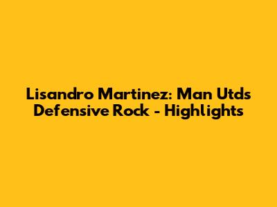 Lisandro Martinez: Man Utd's Defensive Rock - Highlights