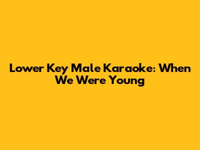 Lower Key Male Karaoke: When We Were Young