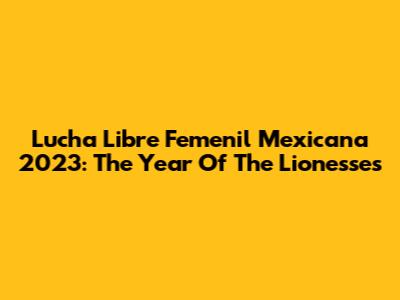 Lucha Libre Femenil Mexicana 2023: The Year Of The Lionesses