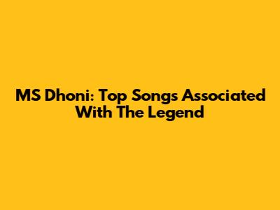 MS Dhoni: Top Songs Associated With The Legend