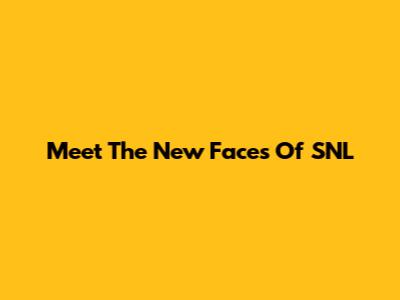 Meet The New Faces Of SNL