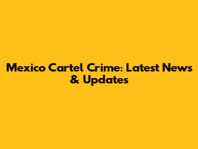 Mexico Cartel Crime: Latest News & Updates