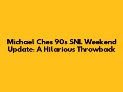 Michael Che's 90s SNL Weekend Update: A Hilarious Throwback