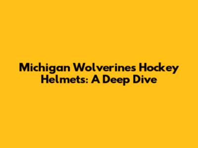 Michigan Wolverines Hockey Helmets: A Deep Dive