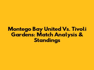 Montego Bay United Vs. Tivoli Gardens: Match Analysis & Standings
