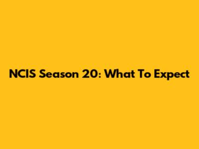 NCIS Season 20: What To Expect