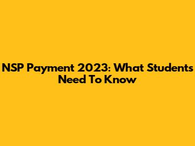 NSP Payment 2023: What Students Need To Know