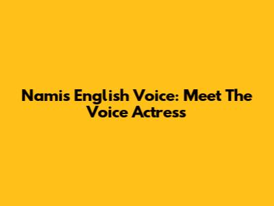 Nami's English Voice: Meet The Voice Actress