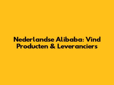 Nederlandse Alibaba: Vind Producten & Leveranciers