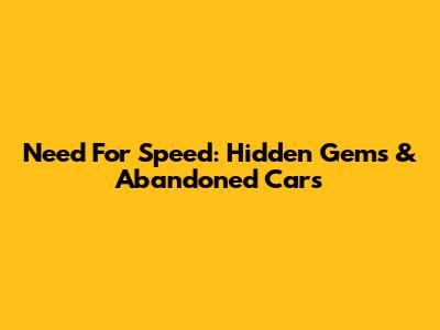 Need For Speed: Hidden Gems & Abandoned Cars